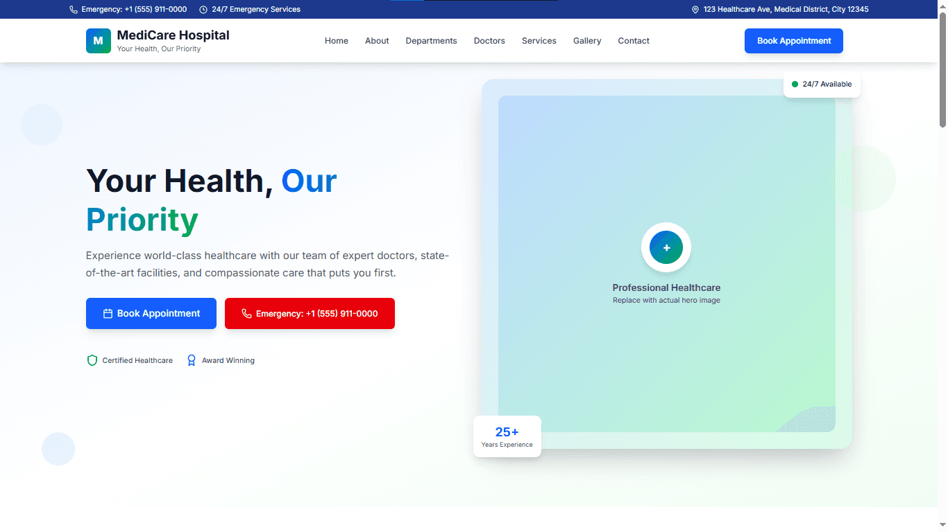 Hospital Management Website