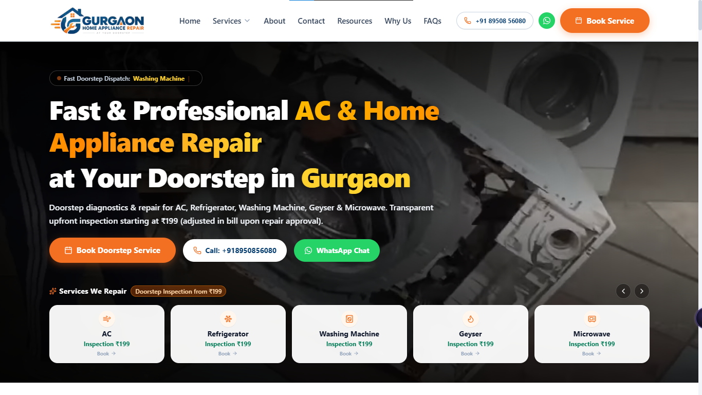 Gurgaon Home Appliance Repair - Doorstep Technician Booking Platform by Ajay Upadhyay
